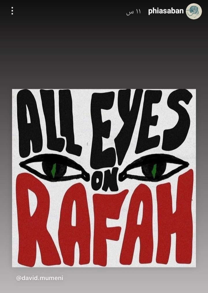 Phia Saban on her instagram

ALL EYES ON RAFAH 🇵🇸