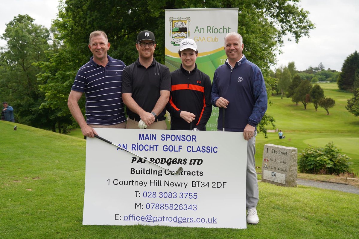 Thank you to everyone that took part in, sponsored or helped to organise our Golf Classic event sponsored by Pat Rodgers Ltd Building Contracts ⛳️ Well done to the winners ⤵️ 🥇Vincent, Dominic, Hugh, Damien 🥈Stephen, Brendan, Sean Paul, Sean 🥉Patrick, Paul, Michael, Jamie