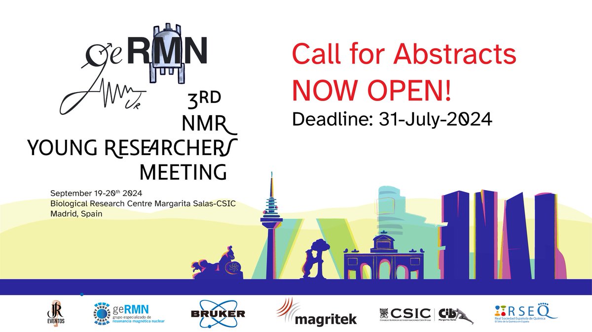 📣 ATTENTION: The registration for the 3rd NMR Young Researchers Meeting  is open!

🗓️Important deadlines:
 Registration: 31-07-2024
 Abstract submission: 31-07-2024

Don't lose this opportunity! 🧲

#NMR #GeRMNjunior #YoungResearchers #NMRchat #NMRevents

germn.rseq.org/germn-junior/