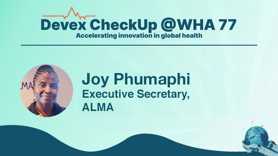 Join @ALMA_2030's Executive Secretary, @JoyPhumaphi_ & @Devex tomorrow (May 29) at #WHA77 as they discuss Africa's public health resilience and the progress made in strengthening public health systems. Register to attend in person/online now: bit.ly/3Kjk8Kc #DevexEvent