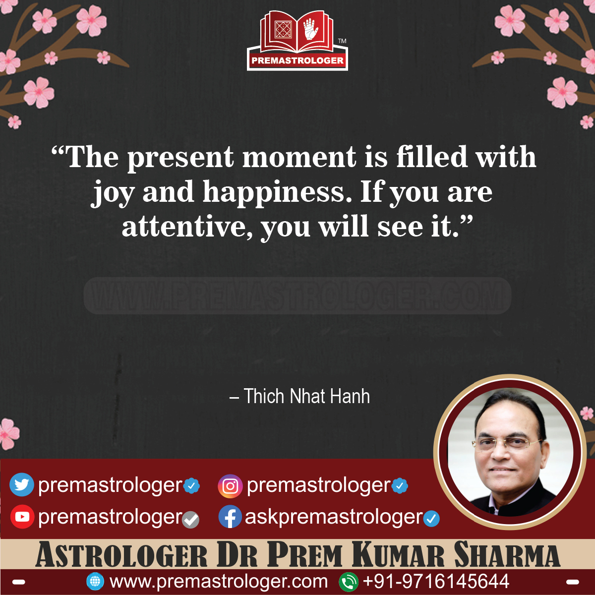 “The present moment is filled with joy and happiness. If you are attentive, you will see it.” 

— Thich Nhat Hanh

#MotivationalQuotes
#motivational
#positivityspread
#PositiveVibes
