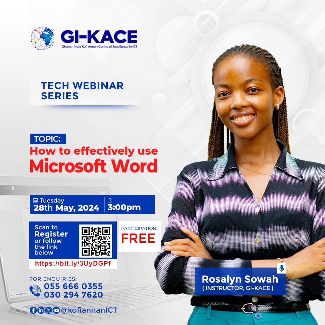 It's Today!

Join us for our 10th Free Tech Webinar Series this Tuesday, May 28th at 3:00 PM. 

Learn How to Effectively Use Microsoft Word and take your document creation skills to the next level.

Limited slots are available. Register Now: bit.ly/3UyDGPf
#GIKACE