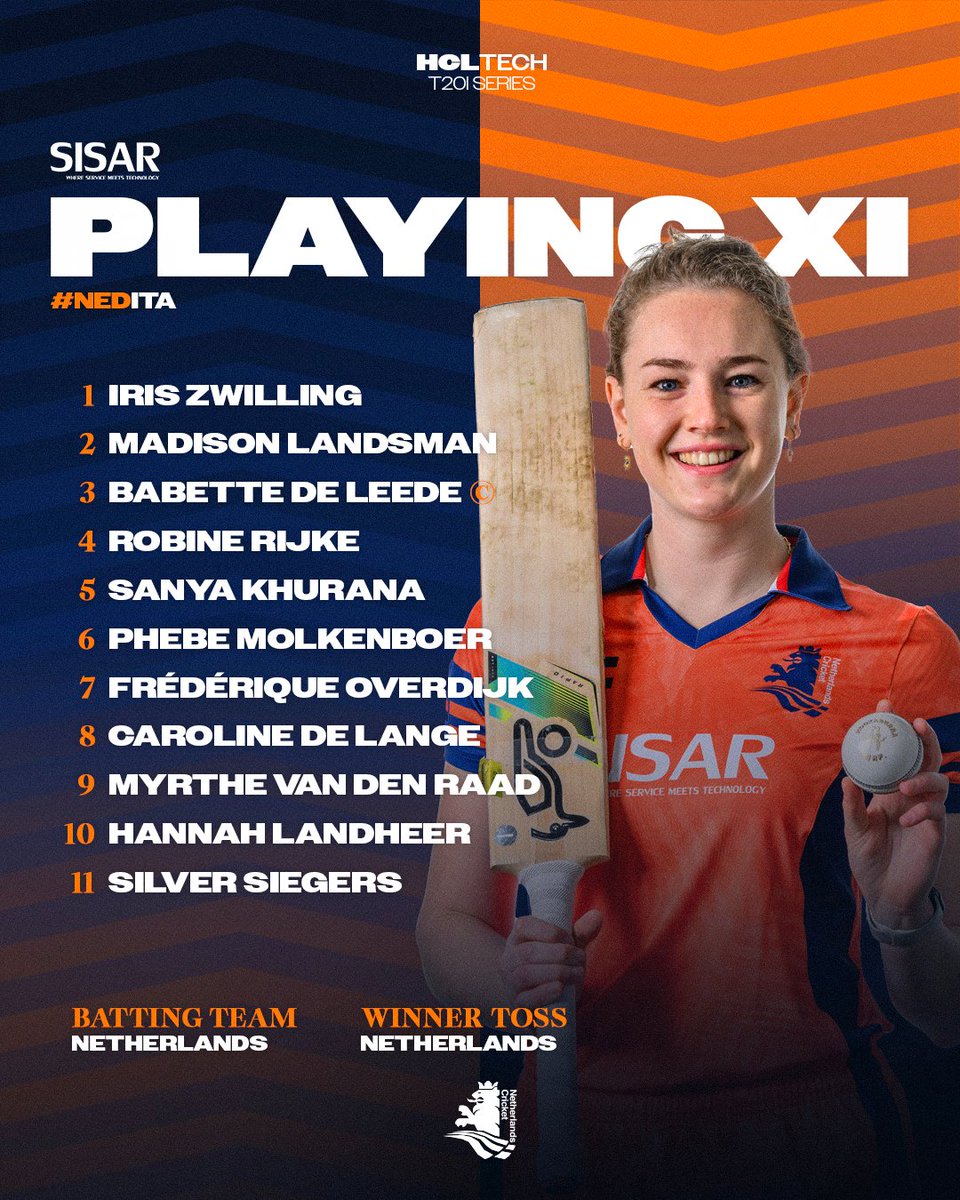 𝗪𝗲 𝘀𝘁𝗮𝗿𝘁 𝗯𝗮𝘁𝘁𝗶𝗻𝗴🏏 Let's go!

Watch us live via the stream of @europeancricket

#kncbcricket #kncbcricketwomen #HCLTech #sisar #Cricket #LiveCricket