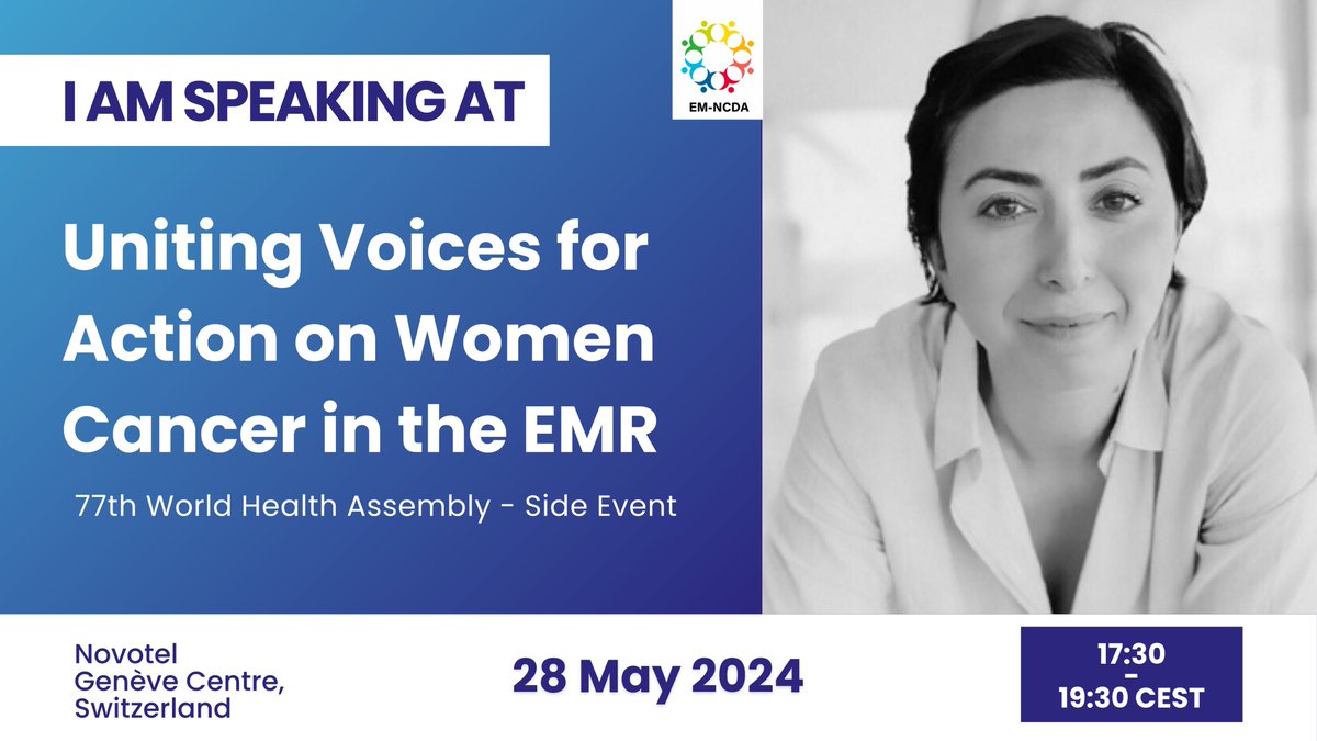 Today, @GendroOrg’s president @heidari_s will present “Women, power, and cancer: A Lancet Commission” at the @emrncda #WHA77 side-event on #WomenCancer in the #EMR.

👉 bit.ly/emrncdawha

@TheLancet, @WHO
#WomensHealthMatters, #FightAgainstCancer,