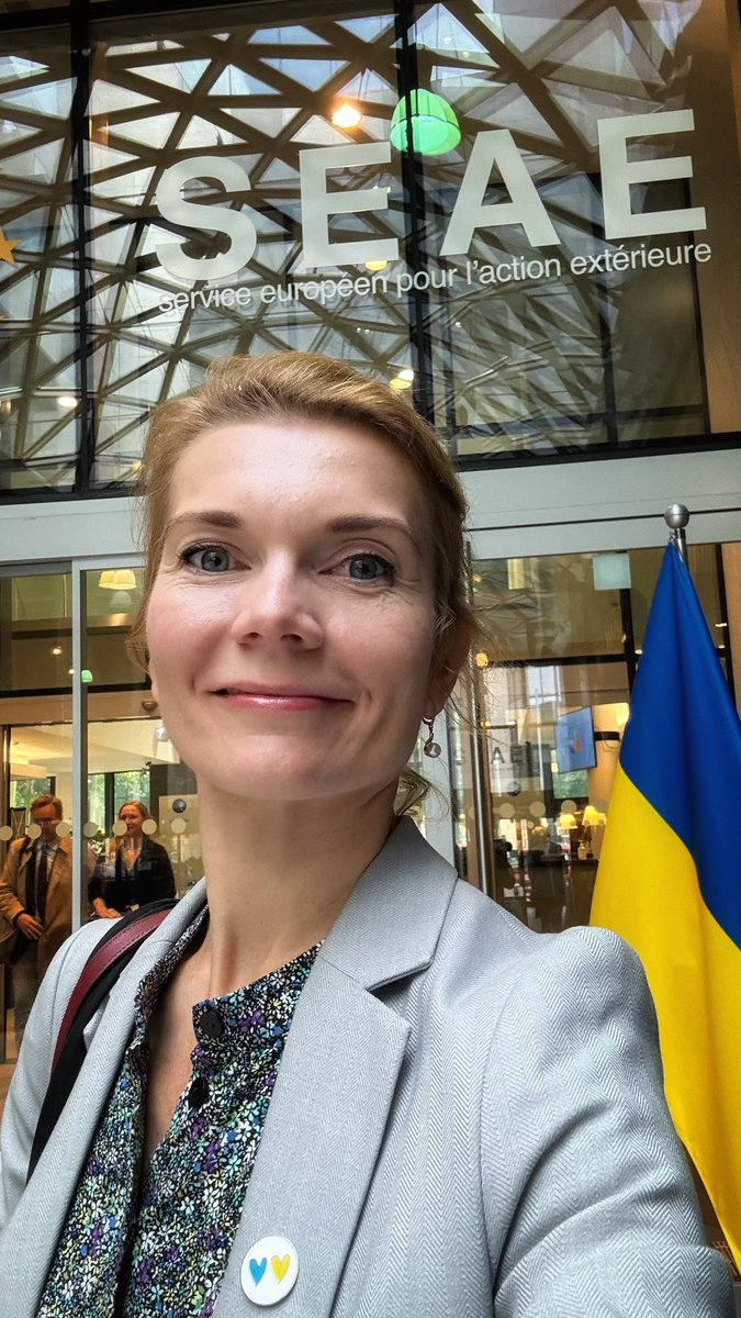 maria_avdv's tweet photo. In Brussels today. Just in time to hear about the 30 F-16 fighter jets heading to Ukraine by 2028. https://t.co/rVlElZwcYD