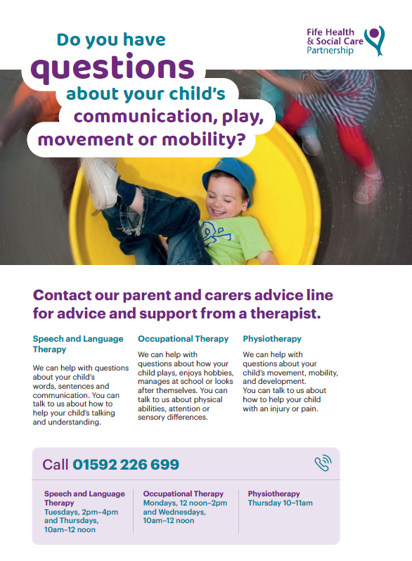Do you have questions about your child’s communication, play, movement or mobility - see attached