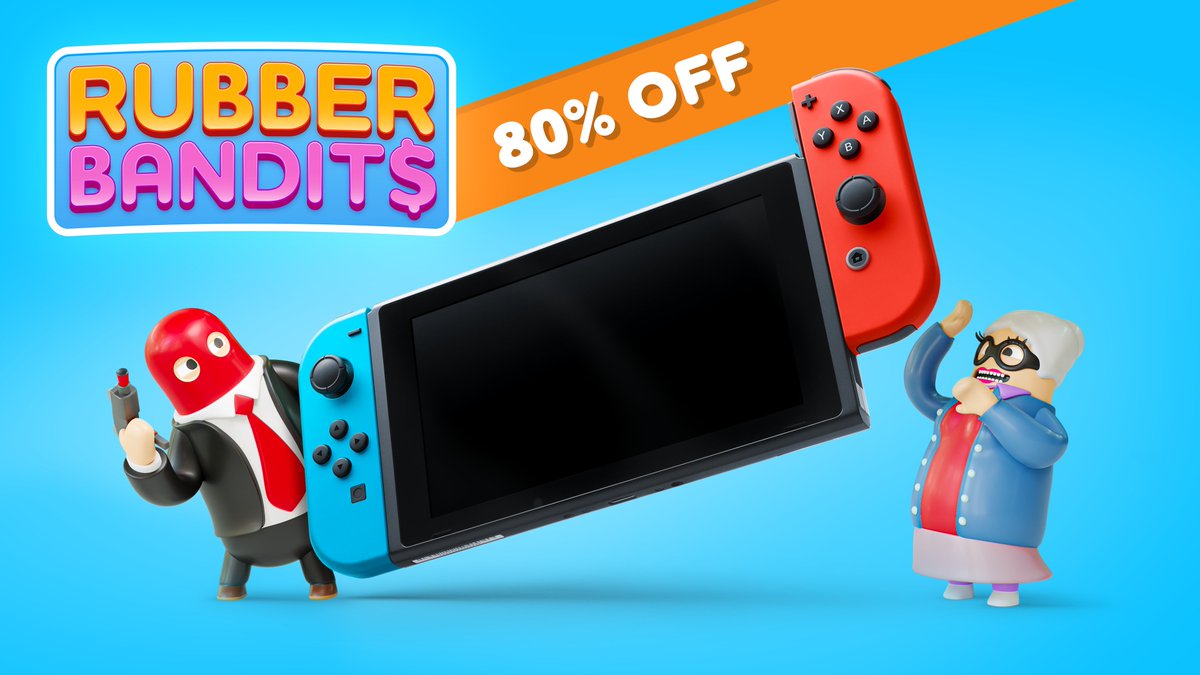 There's chance of a robbery right now on Nintendo Switch! 😱 

Get Rubber Bandits at 80% off and do crime-sprees on-the-go. 🤙