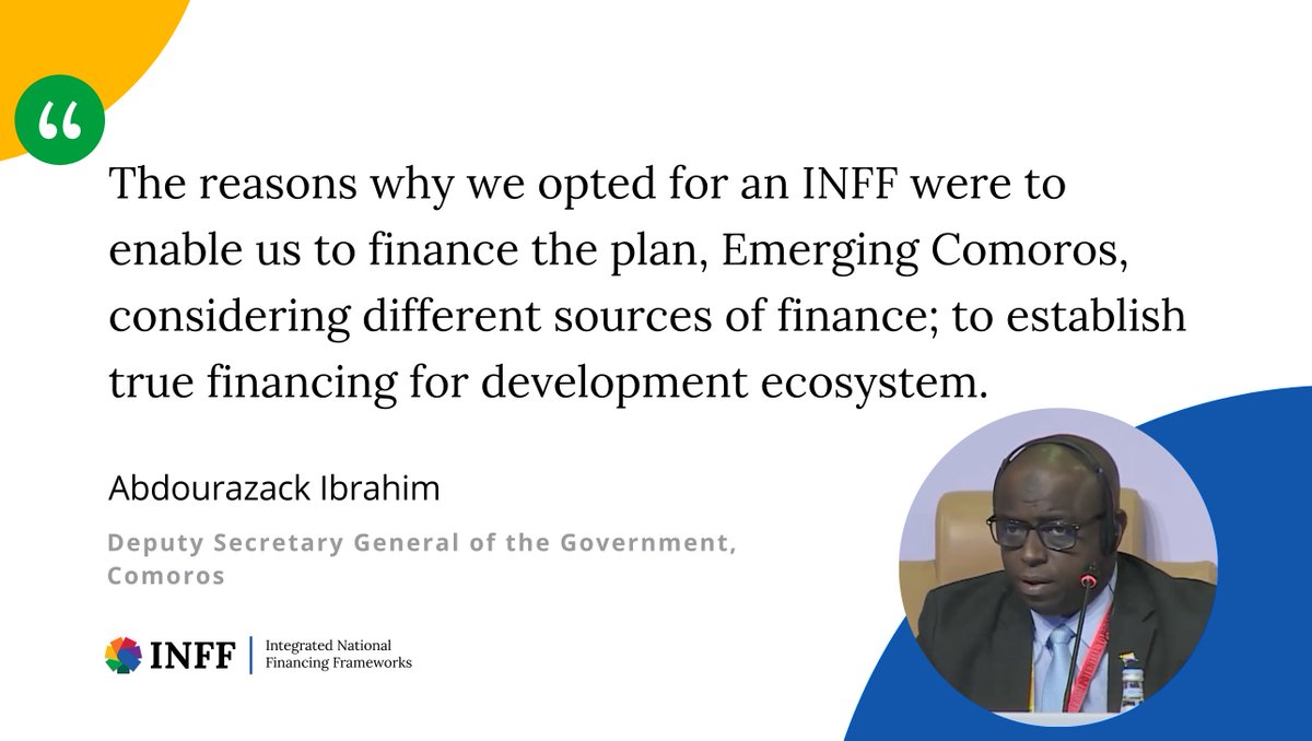 There are 19 Small Island Developing States (#SIDS) using #INFFs to identify financial challenges, develop financing strategies and recommend reforms. 🇰🇲 #Comoros' experience: bit.ly/44VTjVR 💬 More in our upcoming #SIDS4side event on 29 May: bit.ly/INFF_SIDS4