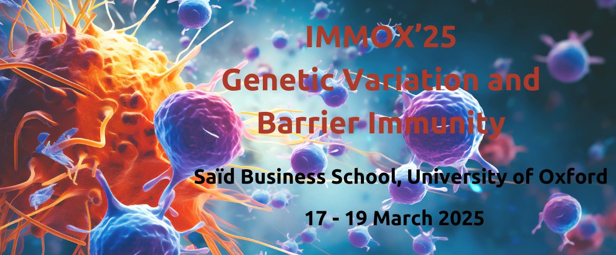 SAVE THE DATE!     Following last year's successful edition, we proudly present the second IMMOX conference:

IMMOX'25 -  17th - 19th March 2025  Oxford, UK 

immoxconference.com/event/dd250148…

#IMMOX25 #computationalscience #barrierimmunity #geneticvariation #immunity