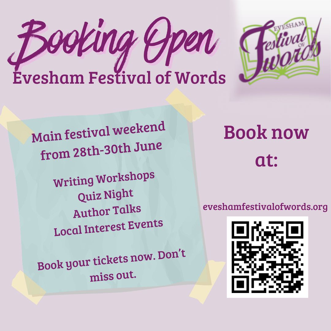 We're one month away from the beginning of our main festival weekend. We're very excited, and we hope you are too. Events are starting to sell out though, so don't delay - get your tickets now eveshamfestivalofwords.org/programme/