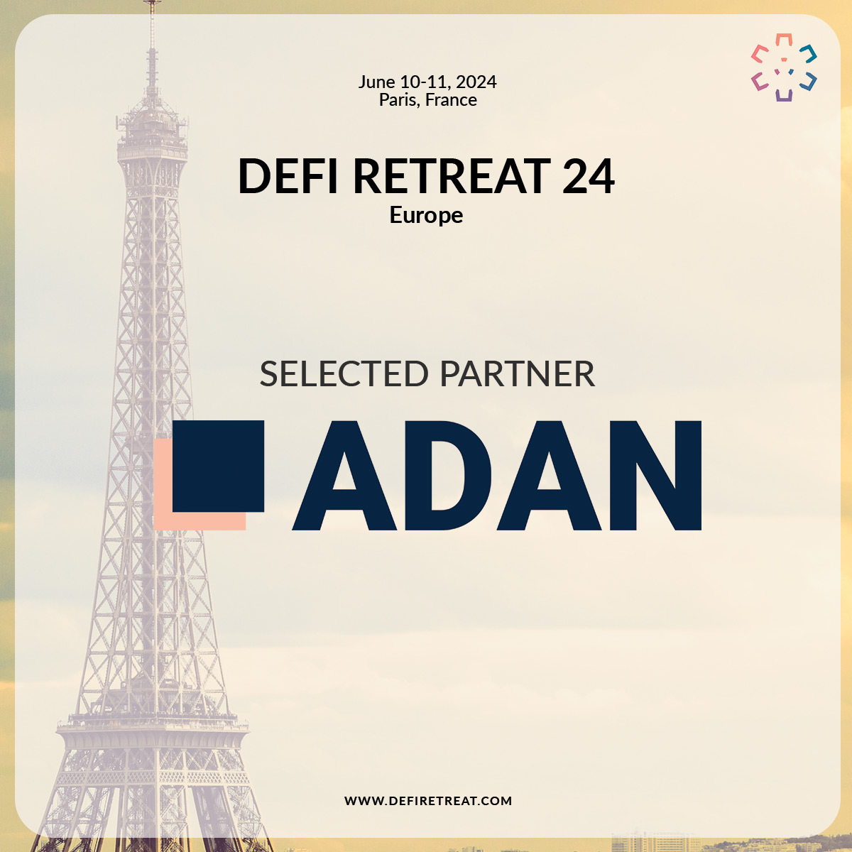 Adan is thrilled to be one of the few selected partners at #DeFi Retreat  Europe 🇪🇺 an international Chatham House gathering in #crypto designed  for founders, VCs, Regulators, Legal, Finance and #Web3
