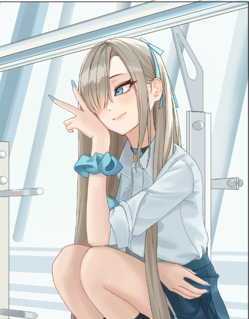 「blue nails skirt」 illustration images(Latest)