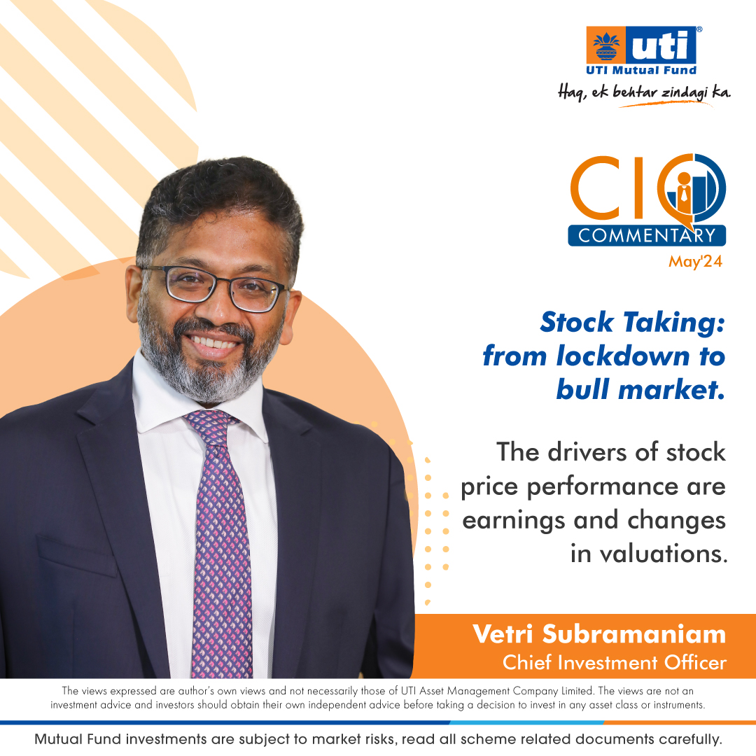 Understanding the role of these two factors in the rally from the lockdown in 2020 and why the onus is now on earnings rather than valuations.
Click the link to read more: bit.ly/4bxx1fG

#utimutualfund #ciocommentary #utimf #expertspeak #mutualfunds