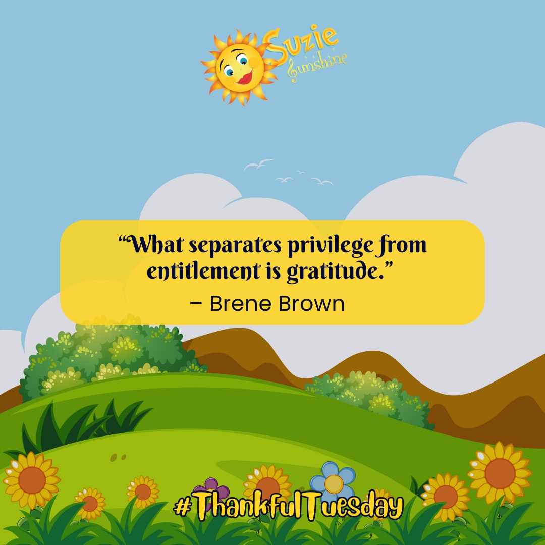 Happy Thankful Tuesday!⁠
⁠

#SuzieSunshineMusic #ThankfulTuesday #Gratitude #Music #MusicMatters #Joyfilled #Grateful #Thankful