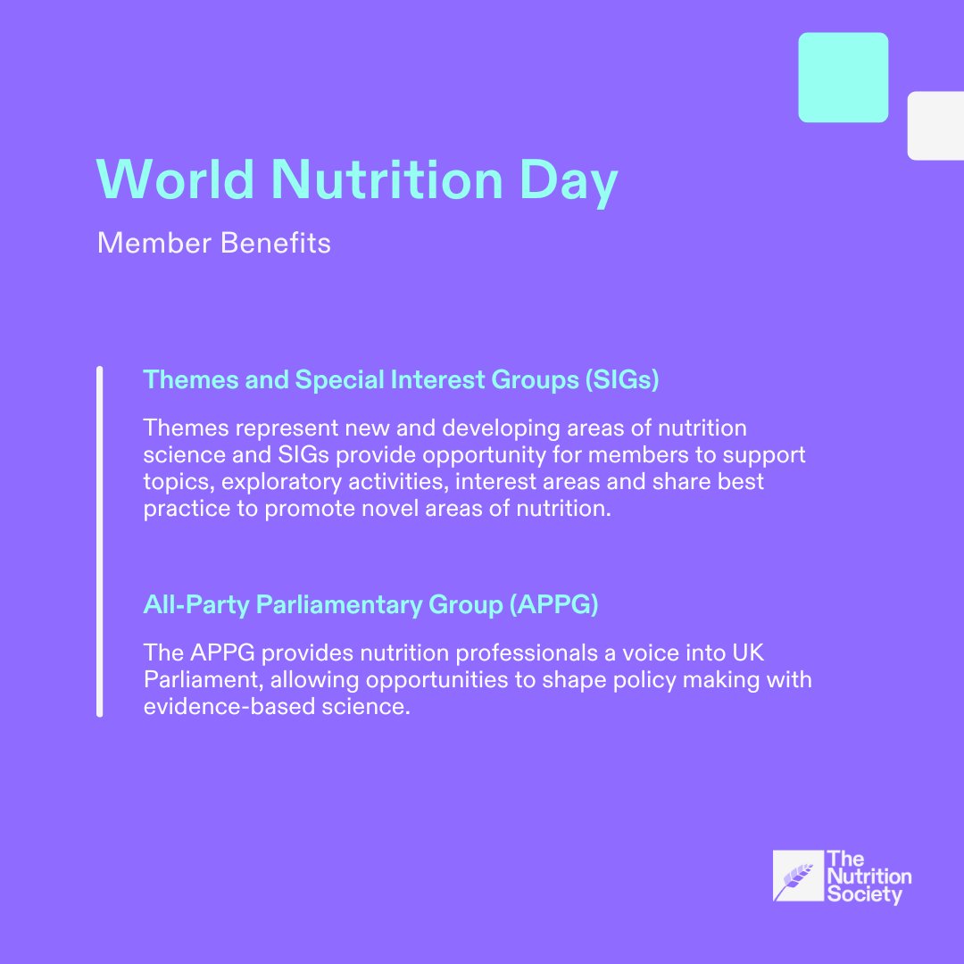 Happy #WorldNutritionDay! 
Accessing the latest in nutrition science has never been easier, use the links below to access:
➡️ Nutrition Society activities bit.ly/47IkpjM 
➡️ The Academy webinars bit.ly/3OyTTRv 
➡️ Our six journals bit.ly/49N2jyf