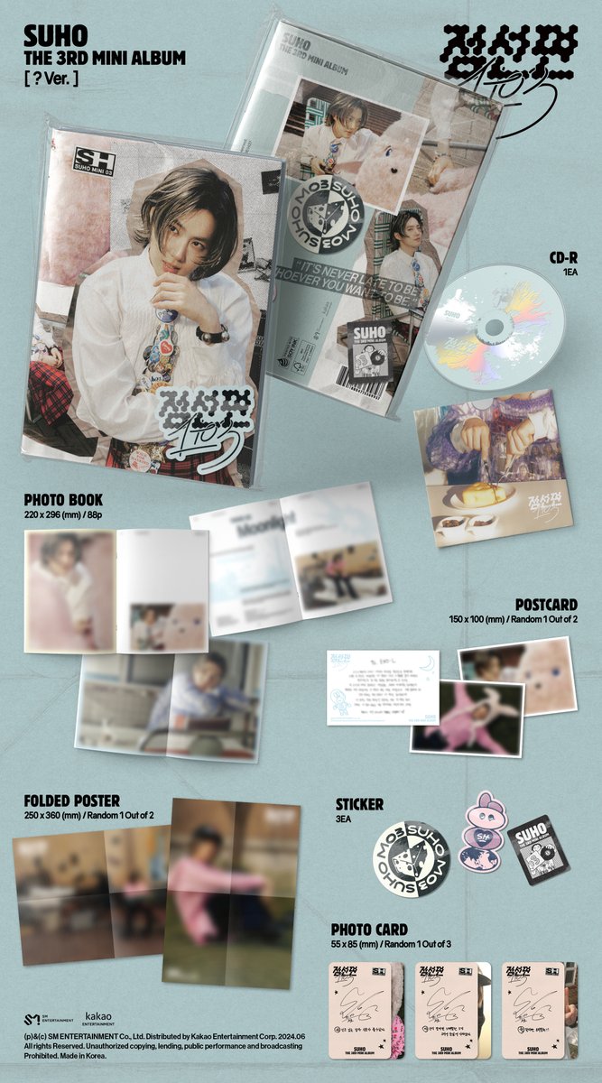 SUHO 수호 The 3rd Mini Album 【점선면 (1 to 3)】 : Album Details (? Ver.) YES24 ➫ bit.ly/3VdF5MJ Hottracks ➫ bit.ly/3R1DA1K Aladin ➫ bit.ly/4aBPG8S SMTOWN&STORE ➫ bit.ly/3KhiJDE Album pre-order ➫ suho.lnk.to/1to3 #SUHO #수호 #EXO