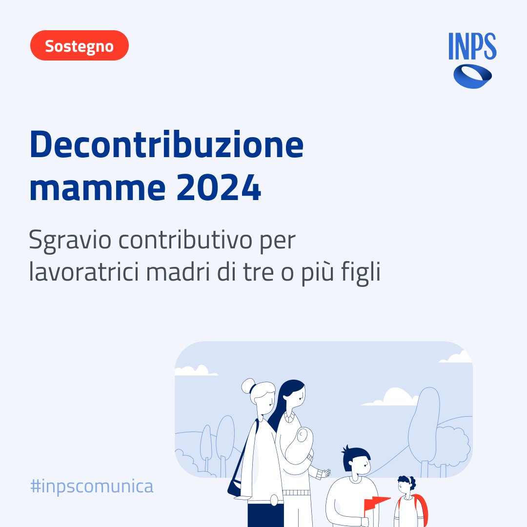 Online la nuova applicazione per il bonus #DecontribuzioneMamme che consente alle madri lavoratrici di comunicare all’Istituto i codici fiscali e i dati anagrafici dei propri figli. 👉 rb.gy/b9u5uv #InpsComunica #BonusMamme