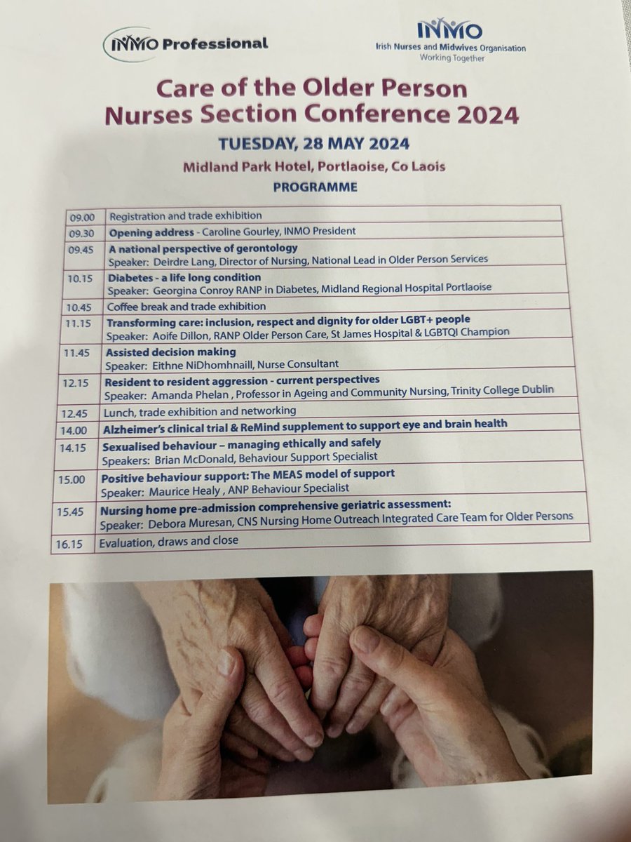behavioursuppor's tweet photo. Delighted to have been invited to present for @INMO_IRL Care of Older Persons Section Conference in Portlaoise today. Honoured to be part of such a great programme of speakers https://t.co/20kLNcvXO9