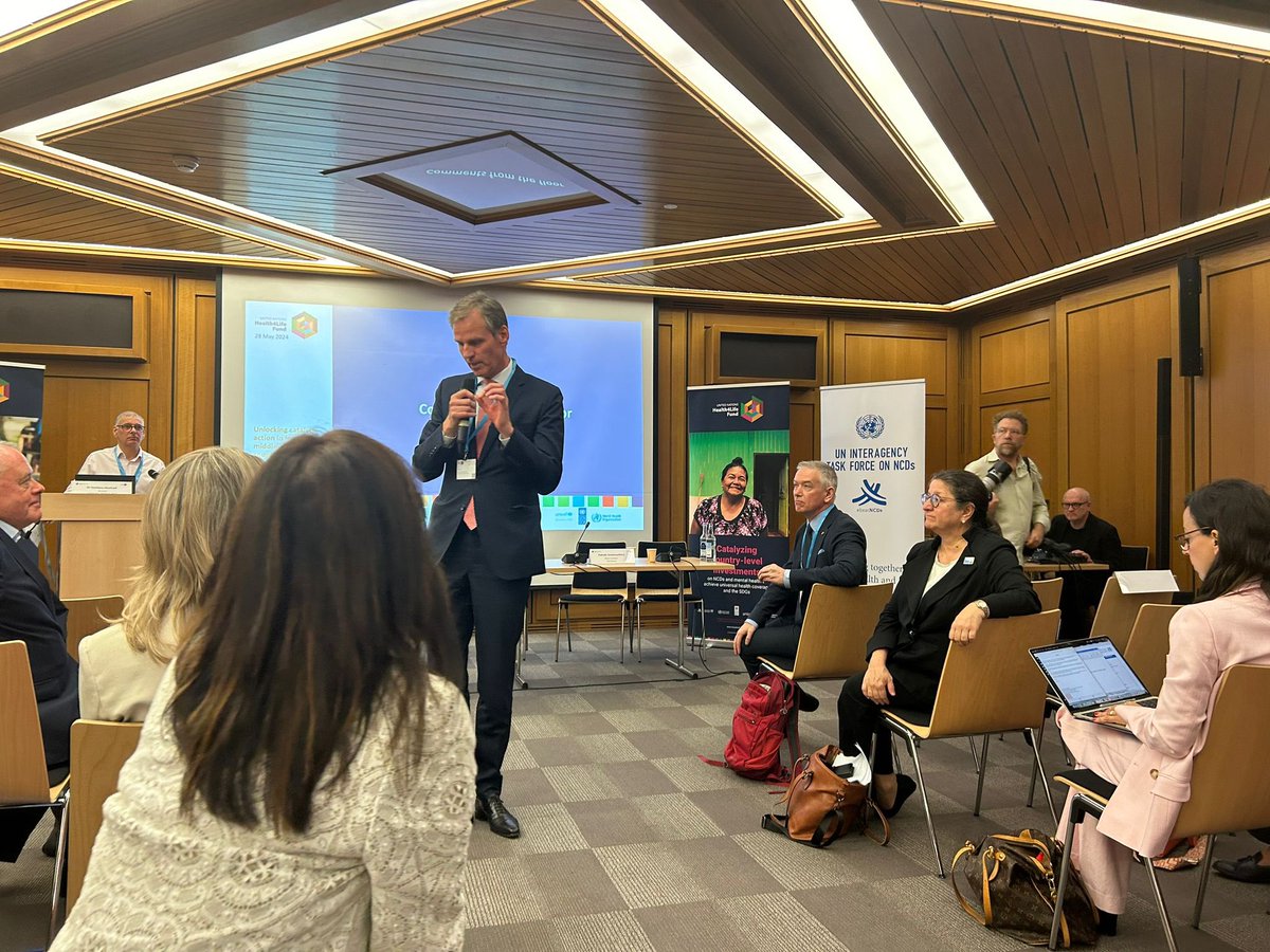 Amb. Paul Bekkers at Health4Life Fund on noncommunicable diseases (NCDs) and #MentalHealth event: 'NL🇳🇱 is a great supporter of pooled funds. Good to see that the Global South is actively involved in the #Health4LifeFund. Let's not forget mental health - it is the new pandemic.'