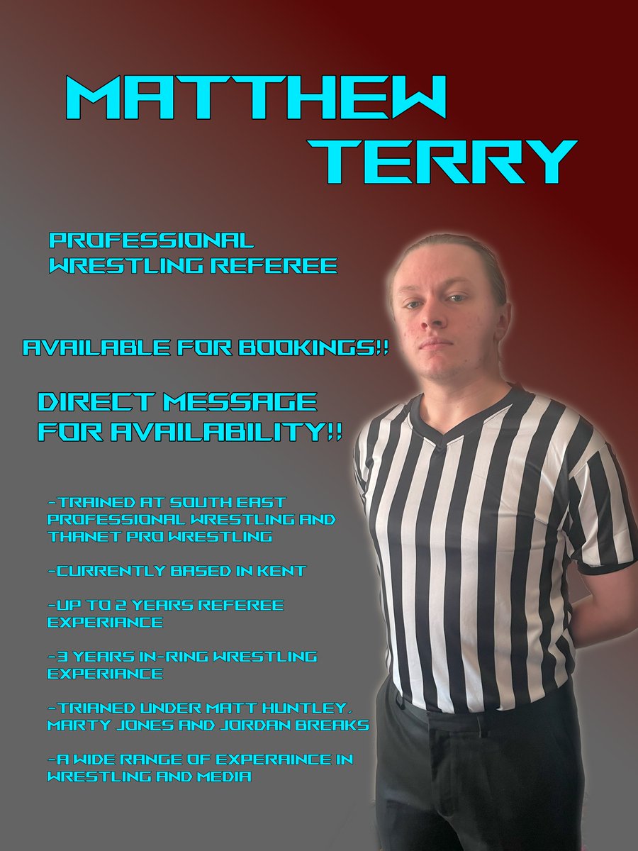 MattTerryPro's tweet image. Any RTs/re-posts or Likes would be greatly appreciated!!

My DMs are open for Referee Booking requests

Based in South East