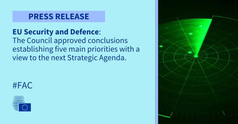 EUCouncilPress's tweet photo. 🇪🇺 #EUSecurity &amp; defence

@EUCouncil conclusions set out 5 priorities with a view to the next Strategic Agenda &amp; call for the urgent implementation of the Military Mobility Pledge 2024.

The EU is committed to further increase its defence readiness &amp; enhance its sovereignty.
👇