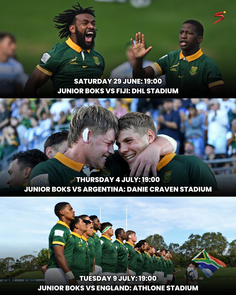 The Junior Boks' match schedule for the World Rugby U20 Championship 📆🇿🇦