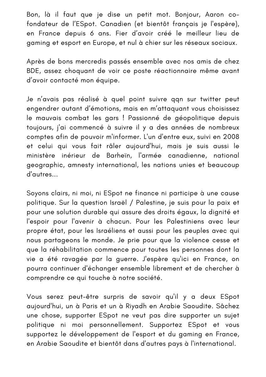 aaronbuckstein's tweet photo. Ma réponse à @BDE_Corp https://t.co/Vou7FbkSMp