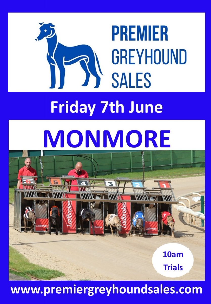 Our next sale is on Friday 7th June at @MonmoreRacing with trials starting at 10:00am. The catalogue will be able to view on Friday 31st May