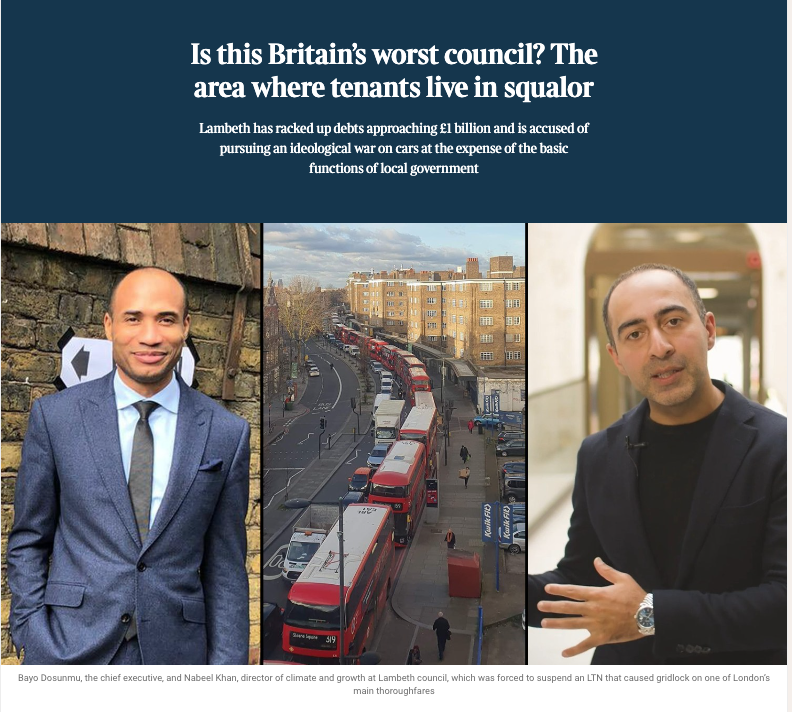 The consequences of voting for a Labour council!
@thetimes
Lambeth council in south London has spent huge sums on rain gardens, low traffic neighbourhoods (LTNs), cycle lanes and meeting its net zero ambitions despite serious failings across its core services and debts