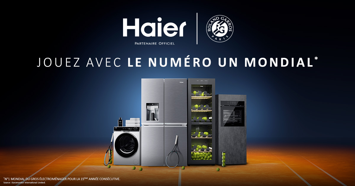 As the No.1 global major appliances brand for 15 consecutive years, Haier shares values ​​common to the world of tennis, such as precision, performance, excellence and elegance.
Play with the number ones. 🎾
 
#HaierRolandGarros #HaierATPTour #PlayWithTheNumberOnes @HaierEurope