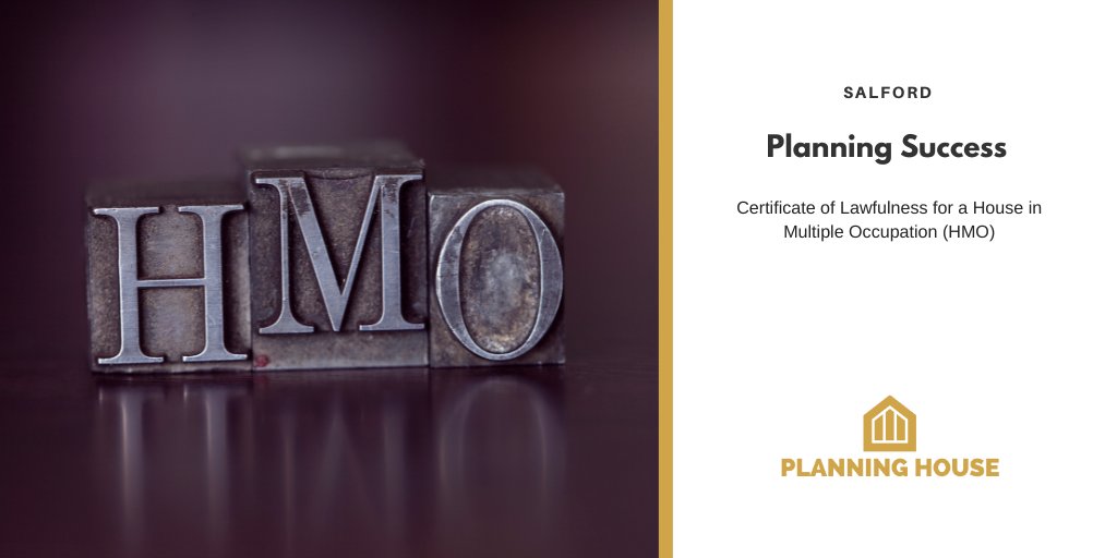 #Planning House are delighted to have secured approval of a Certificate of Lawfulness for an existing House in Multiple Occupation (HMO) in Salford. Read all about it in our latest article 🔗 loom.ly/CwY75Ig

#PlanningConsultant #Salford #PlanningSuccess