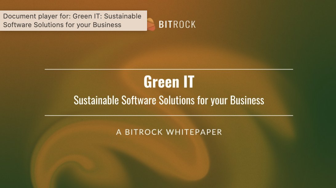 BitrockIT's tweet photo. In our new whitepaper ‘Green IT: Sustainable Software Solutions for your Business’ our professionals explain Bitrock's approach and how we can help your company benefit from the green it process.

If you want to find out more download it for free 👉 https://t.co/ulWIkI1lkD https://t.co/3hNrkL0G5B