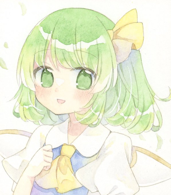 「green hair ribbon」 illustration images(Latest)