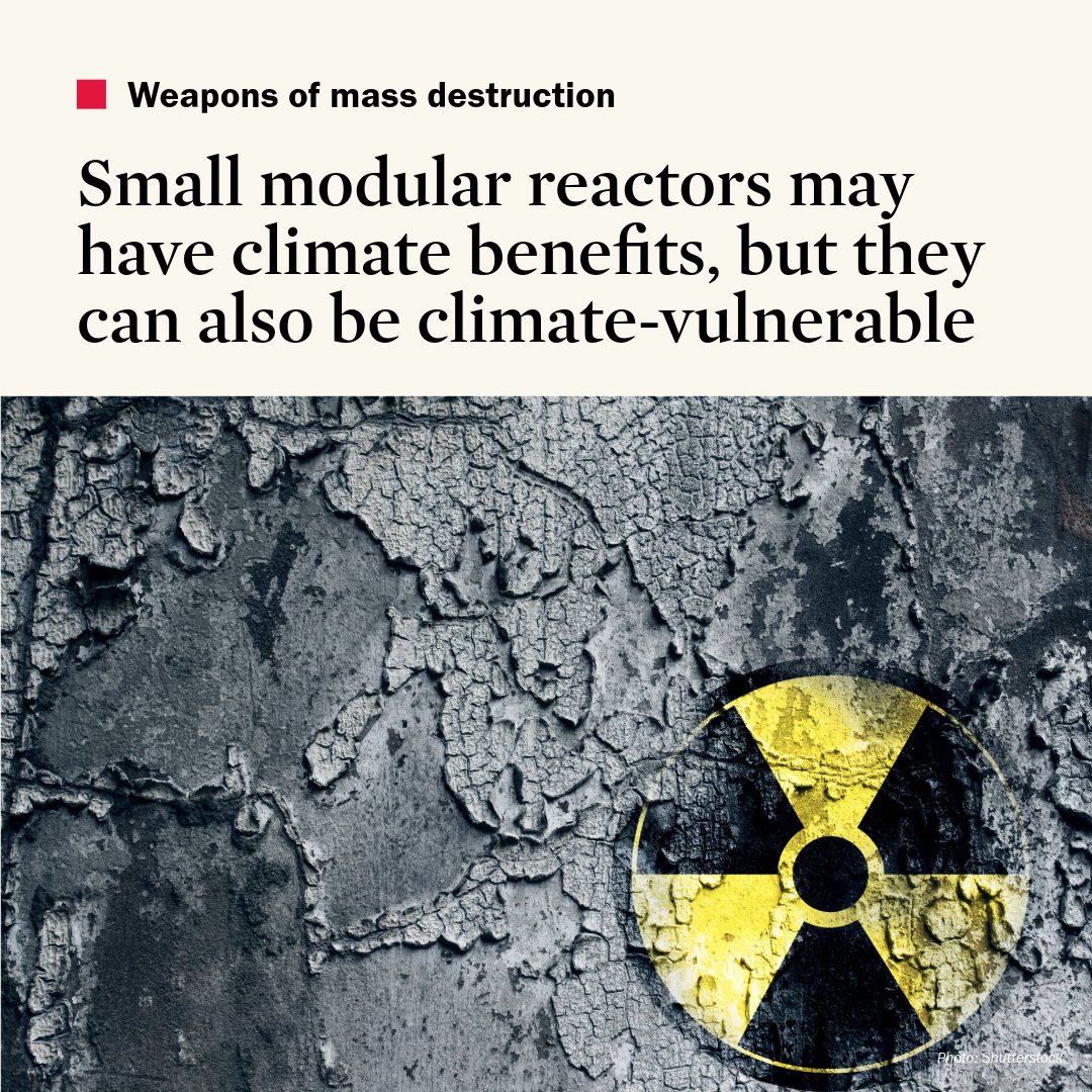 A new generation of small #nuclear reactors holds the promise of low-carbon energy access for developing countries and remote areas. Yet, they are not immune to the uncertainties of a climate-insecure future. Read more ➡️ bit.ly/3Uj1YOL