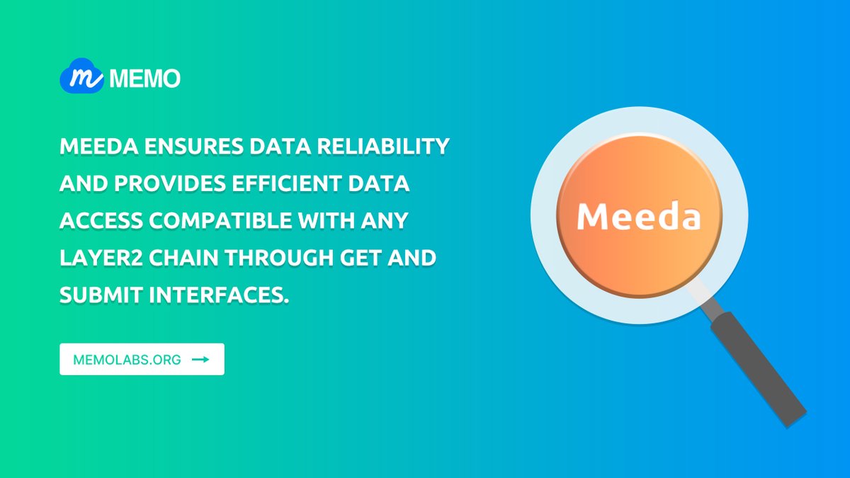 🚀 Explore #Meeda - the revolutionary data layer solution!

📊With off-chain storage and on-chain indexing, Meeda ensures data reliability and provides efficient data access compatible with any #Layer2 chain through get and submit interfaces. #DA #DataAvailability #MEMO #Web3