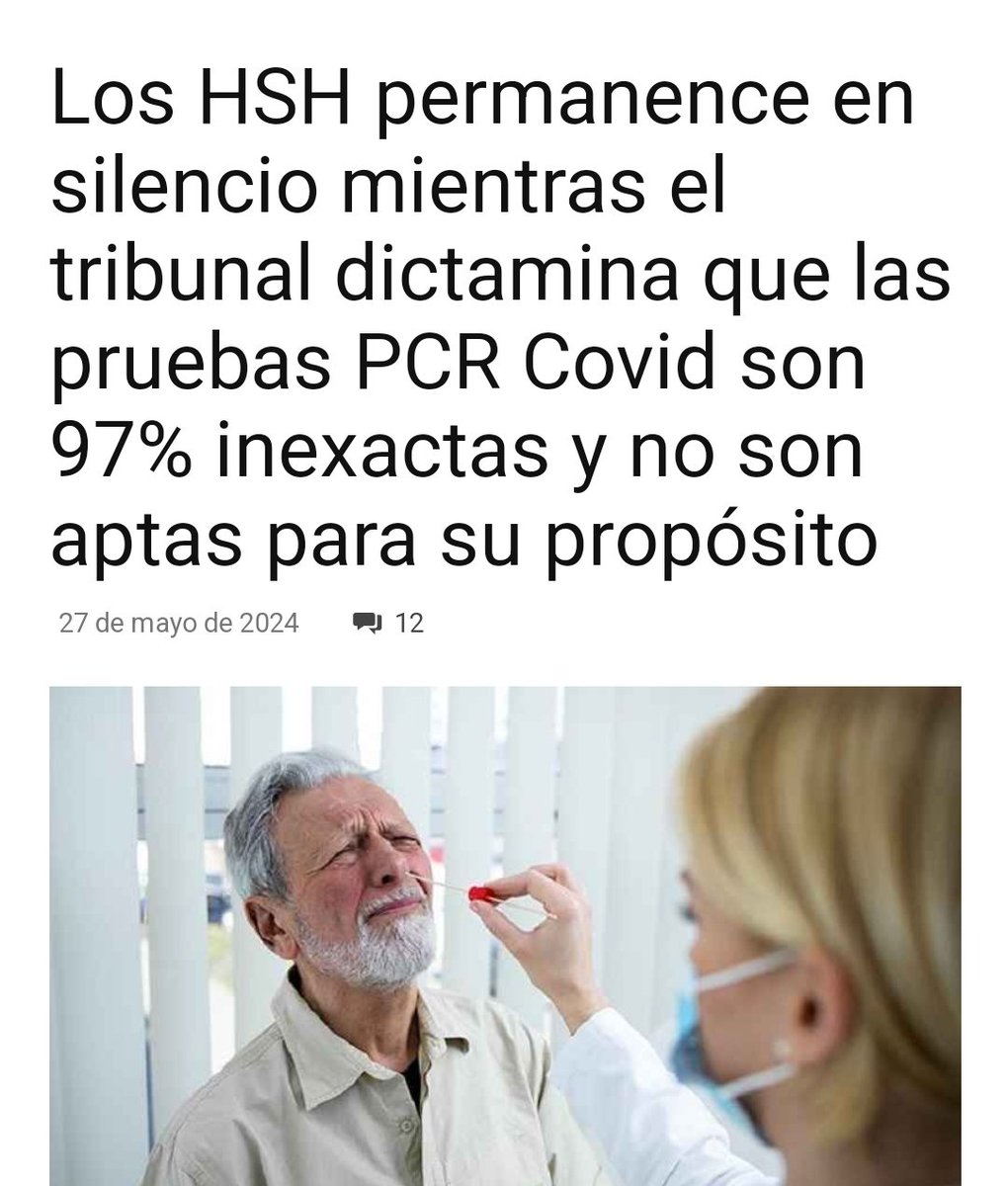 Otro punto para los negas. Un tribunal dictaminó que la prueba PCR es un 97% inexacta. Vamos que no aportan una mierda en diagnóstico.