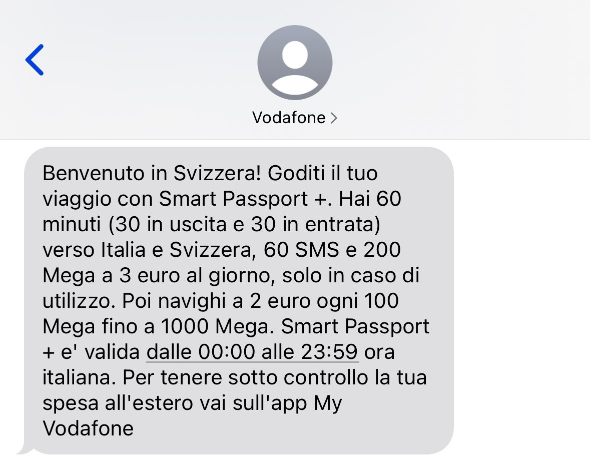 Hiring <a href="/VodafoneIT/">Vodafone it</a> services is amazing: poor signal across Italy, excessive charges when using your phone in European Union… but wait until you forget to disable your data and fly over the Alpes! Works perfectly for just 3 euros 🤑