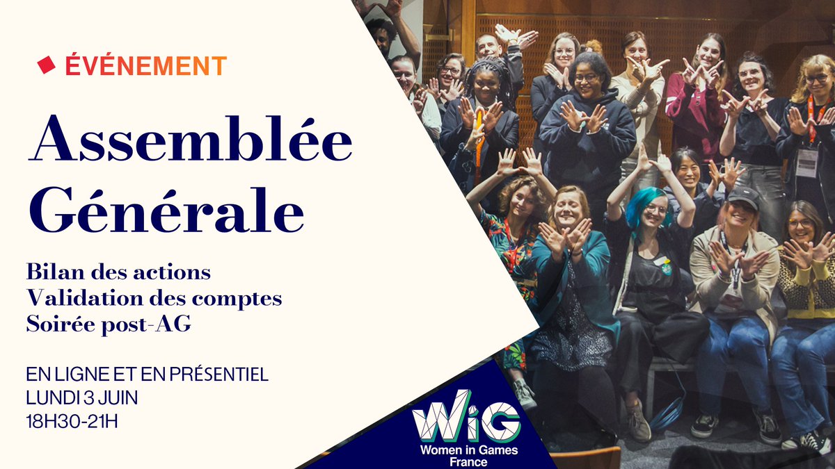 🗓️ Participez à notre prochaine Assemblée lundi 3 juin dès 18h30 à Paris ! Au programme :
 
- présentation des actions de l'année et prévisions
- rencontre de nos membres et du CA autour d'un buffet

🔗 Inscrivez-vous (sympathisant·e ou adhérent·e) : forms.gle/rLu8BY8Jbgaq4D…