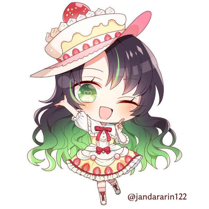 「配信者 .Sara.様のお誕生日イラストを描かせていただきました!『ケーキの服と」|じゃんだら琳のイラスト