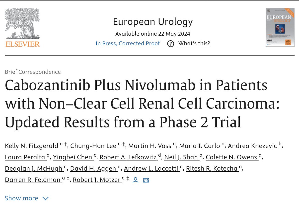 ⚡️ On @EUplatinum - Cabozantinib + nivolumab shows promising results in non–clear cell renal cell carcinoma. With a 48% response rate and median overall survival of 28 months, this combination offers a potential new treatment option. No new safety concerns were observed.