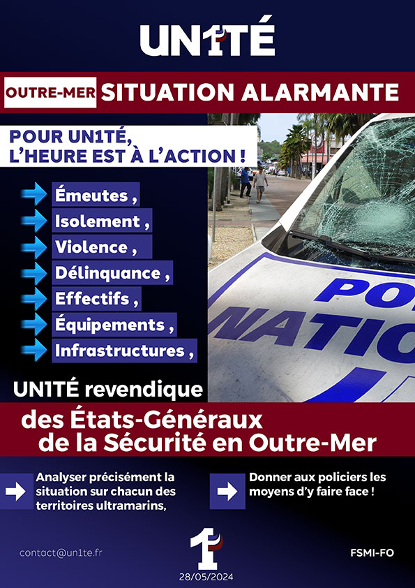 🏝Outre-Mer SITUATION ALARMANTE⚠️ Pour UN1TÉ, l’heure est à l’action ! ➡️Émeutes , ➡️Isolement , ➡️Violence , ➡️Délinquance , ➡️Effectifs , ➡️Équipements , ➡️Infrastructures , UN1TÉ revendique des États-Généraux de la Sécurité en Outre-Mer Analyser précisément la situation