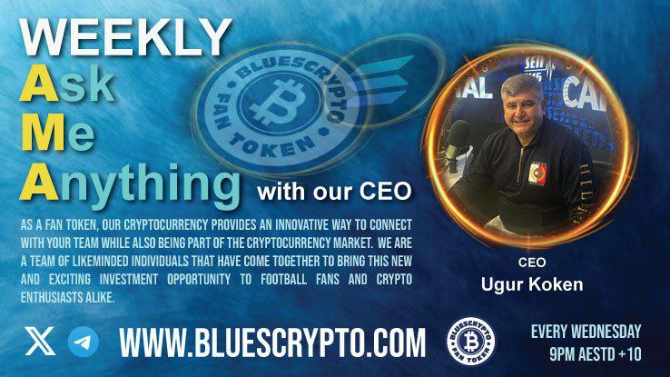 We will be hosting an AMA with our Core CEO 'Ugur' to discuss all things #BLUES / #FanToken!  

🗓: Wednesday, May 29, 9PM AESTD +10
📌: BLUES Official Telegram (t.me/BluesCrypto)  

🎁 10 best questions will get $BLUES token in rewards!

Please leave your questions in the