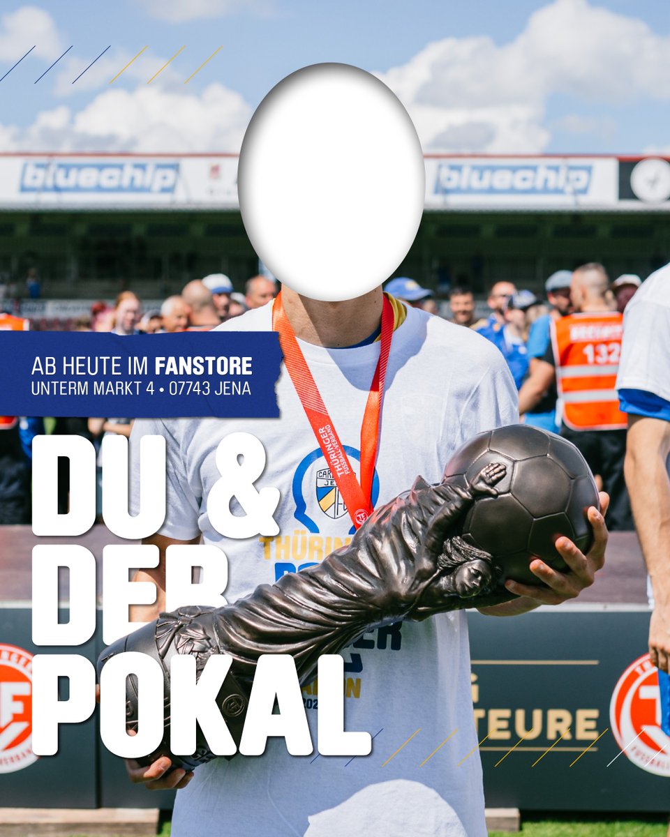 𝐃𝐔 𝐔𝐍𝐃 𝐃𝐄𝐑 𝐏𝐎𝐊𝐀𝐋 🏆

Zeiss-Fans, ab heute bieten wir Euch eine einmalige Möglichkeit: Der Thüringenpokal steht im Fanstore bereit um mit Euch Fotos zu machen 📸

#FCC #MehrAlsFussball #fccarlzeissjena #thüringenpokal #jena