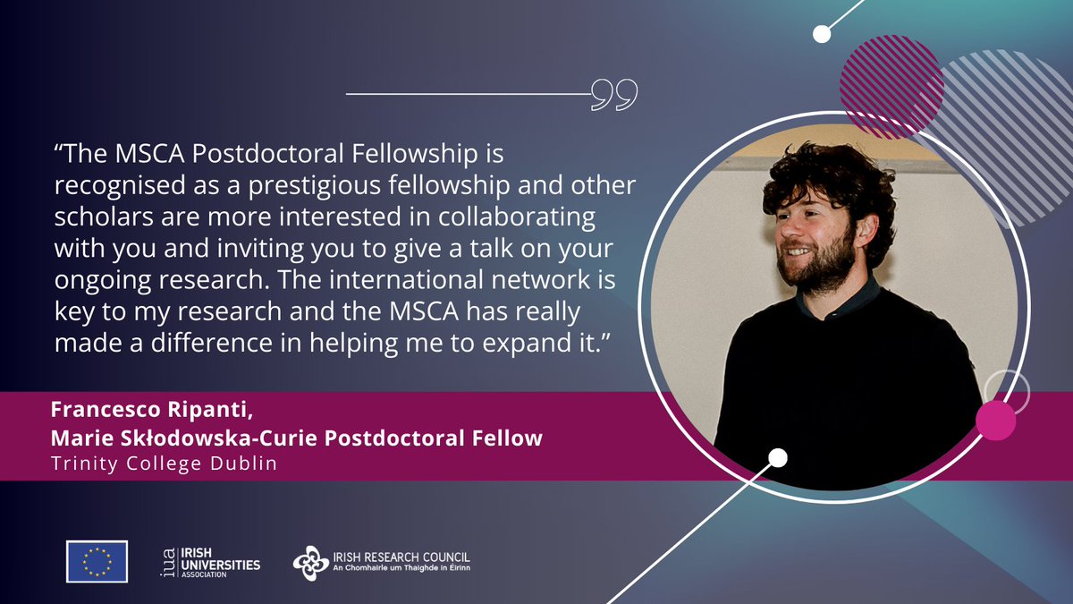 ✨#MSCAinIreland. Next up is Dr @Fr_Ripanti from the @LOGGIAproject in @tcddublin, who shares his experience of undergoing an #MSCA Postdoctoral Fellowship in Ireland.  🇮🇪☘️
Read the full interview👉
linkedin.com/feed/update/ur…
Supported by @IrishResearch #loveirishresearch