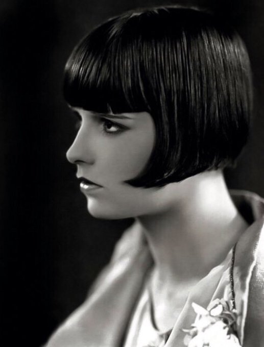 The iconic profile of Louise Brooks, captured in 1925 by Nishiyama for Paramount Studios.........