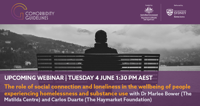 The Matilda Centre (@thematilda_usyd) on Twitter photo UPCOMING WEBINAR | How can alcohol and other drug services support people experiencing homelessness? What role does social connectivity play? Learn more at our Comorbidity Project webinar with <a href="/MarleeBower/">Marlee Bower</a> and Carlos Duarte from <a href="/HaymarketFoundn/">The Haymarket Foundation</a>. Register: bit.ly/4dBtKgy UPCOMING WEBINAR | How can alcohol and other drug services support people experiencing homelessness? What role does social connectivity play? Learn more at our Comorbidity Project webinar with <a href="/MarleeBower/">Marlee Bower</a> and Carlos Duarte from <a href="/HaymarketFoundn/">The Haymarket Foundation</a>. Register: bit.ly/4dBtKgy