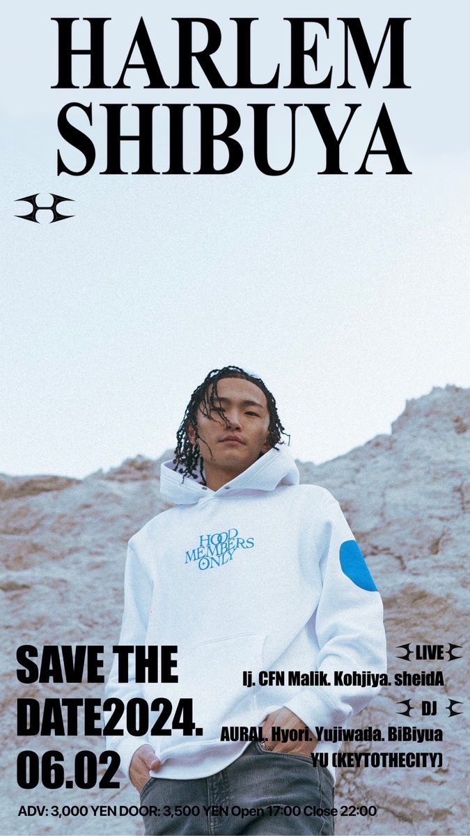 harlemplus's tweet image. 【Ticket Now On Sale】

HELIX Launch Party

Date：2024/6/2(日)
Time：OPEN 17:00

■TICKET INFO：eplus.jp/sf/detail/4087…

#kohjiya
#cfnmalikk
@lj_MaisonDe2001 
#sheidA
#bibiyua
#hyorimade
#aural_arl
#yujiiiwada