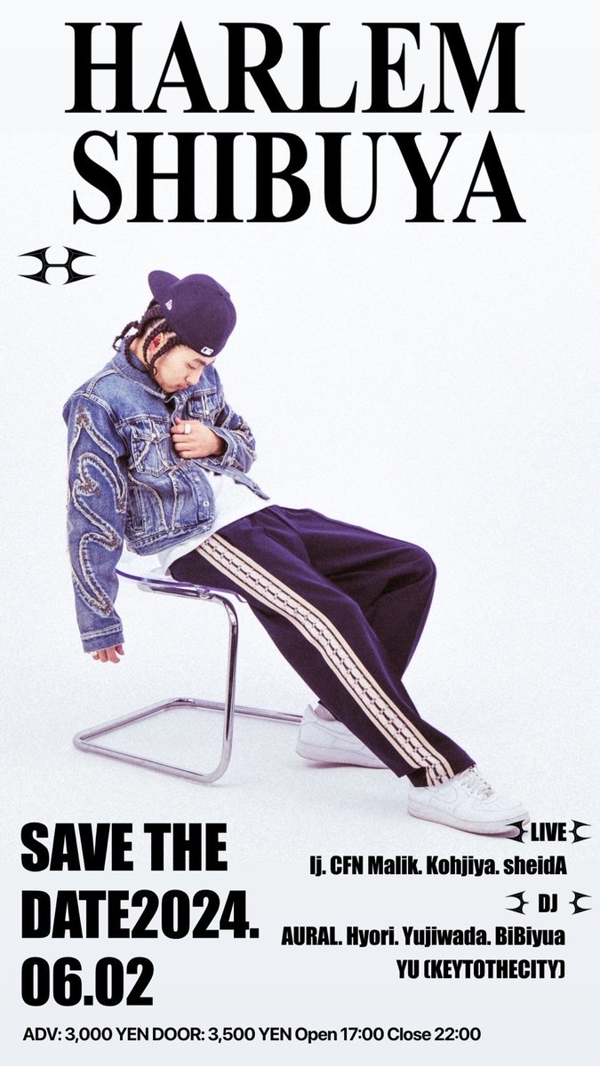 harlemplus's tweet image. 【Ticket Now On Sale】

HELIX Launch Party

Date：2024/6/2(日)
Time：OPEN 17:00

■TICKET INFO：eplus.jp/sf/detail/4087…

#kohjiya
#cfnmalikk
@lj_MaisonDe2001 
#sheidA
#bibiyua
#hyorimade
#aural_arl
#yujiiiwada