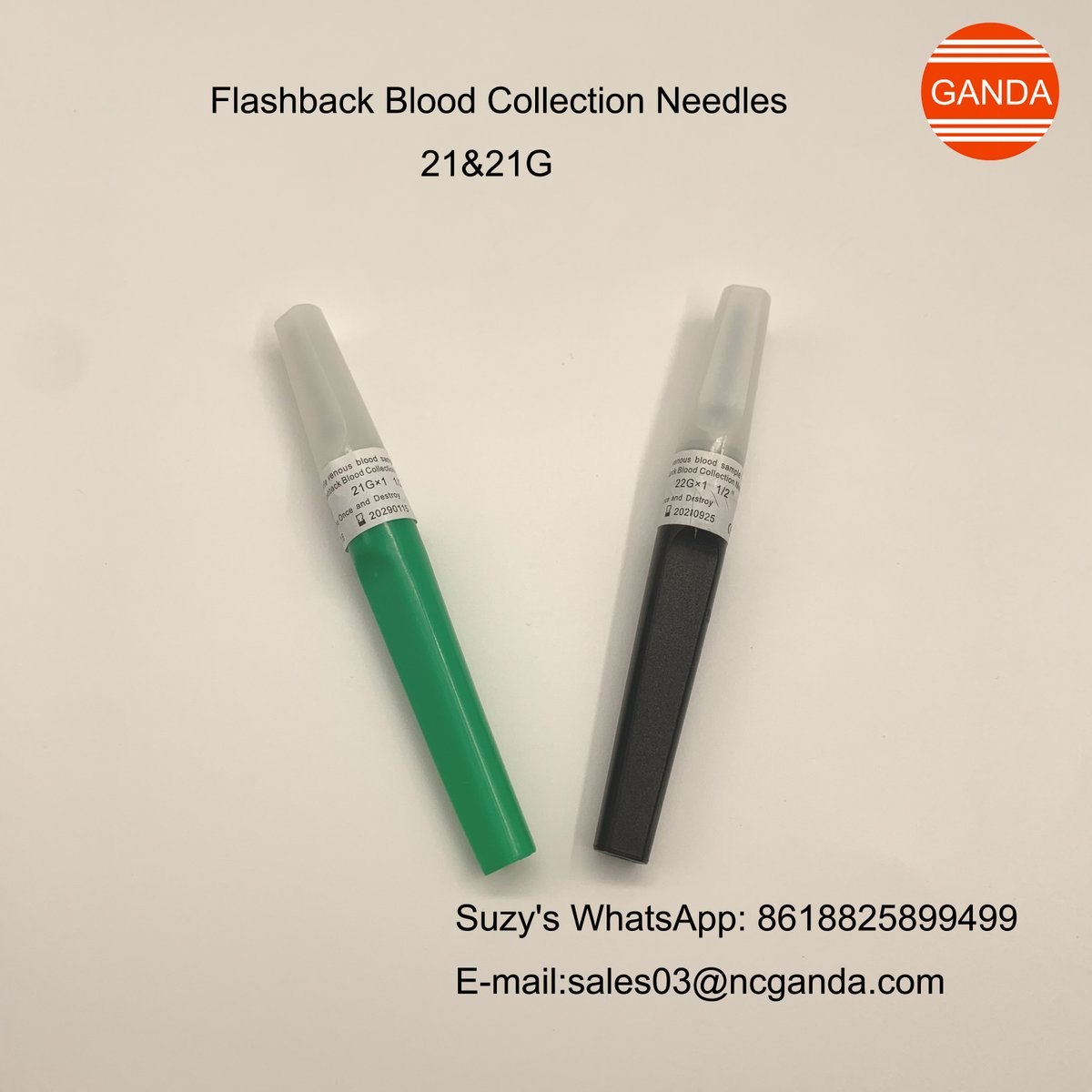GandaMedical's tweet image. Flashback blood collection needles for #blooddraw , 21G&amp;amp;22G.
Suzy's WhatsApp: 8618825899499
E-mail:sales03@ncganda.com