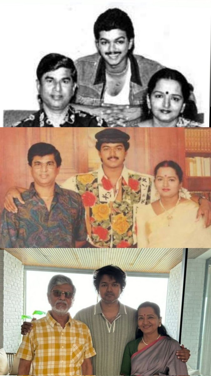 Thalapathy with his parents in various occasions ❤️. #Vijay